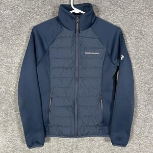 Peak Performance W Stand Hybrid Jacket Womens Small Blue Softshell Insulated Zip